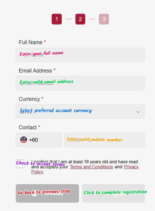 UEA8 sign up login screenshot 2