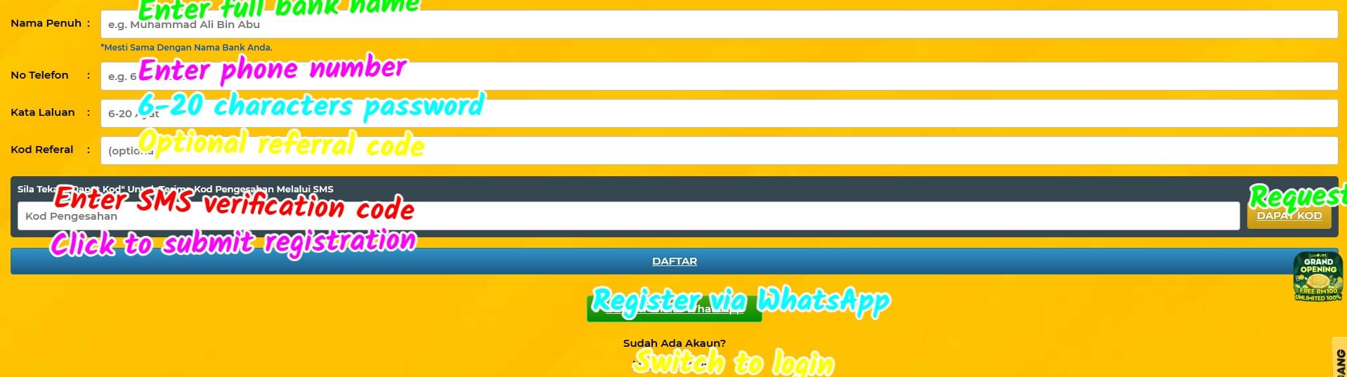 agn888 sign up login screenshot 1