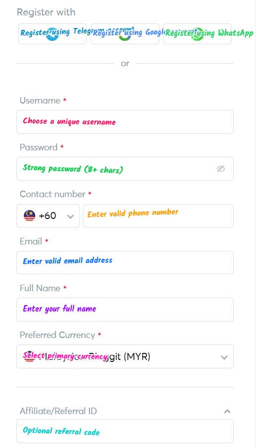 bk8 sign up login screenshot 1