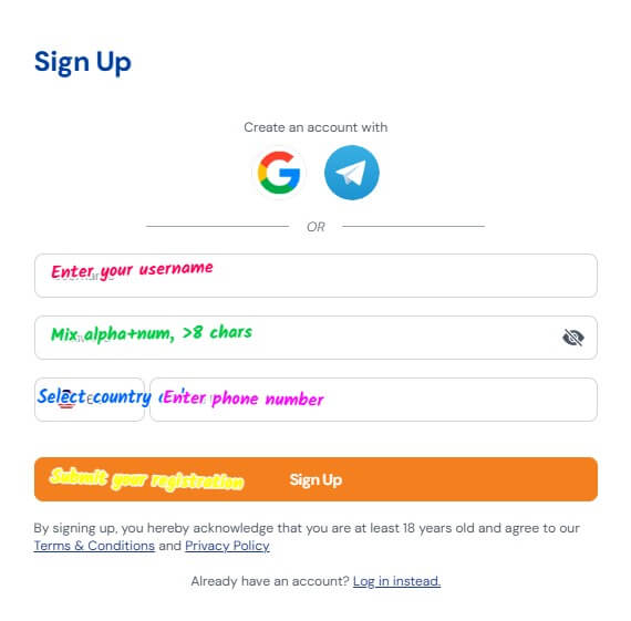 mb8 sign up login screenshot 1