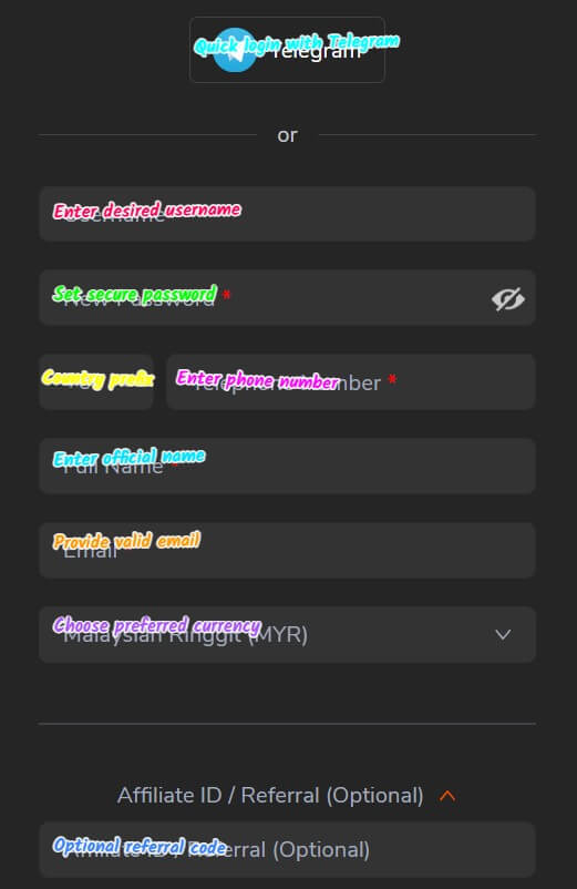 me88 sign up login screenshot 1