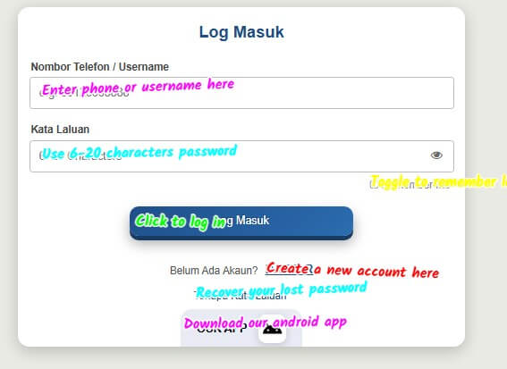 Etiqa33 sign up login screenshot 2