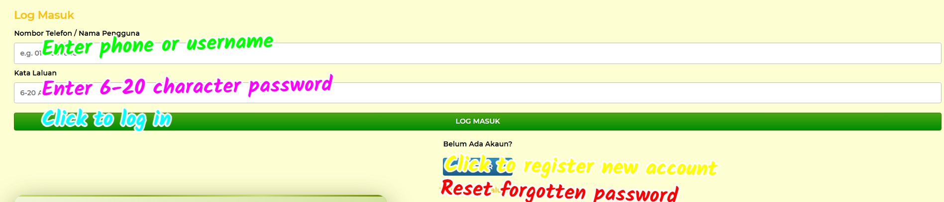 bet4cuci sign up login screenshot 2