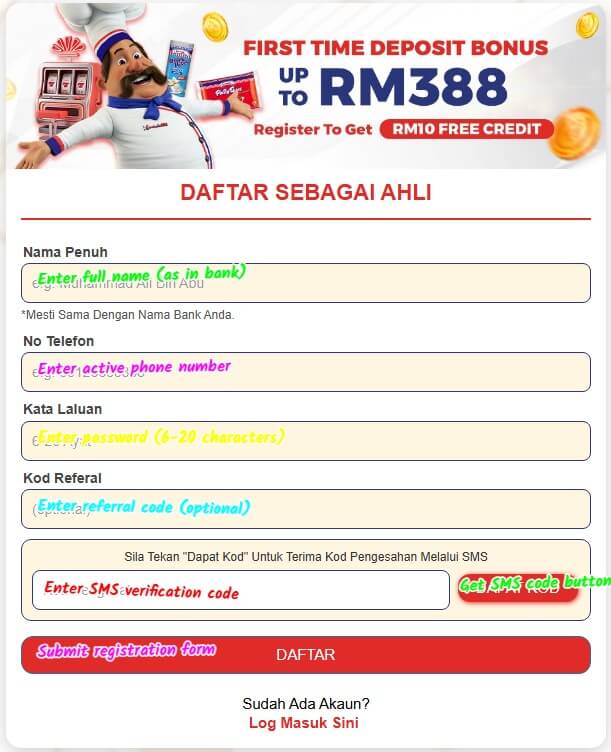 gardenia888 sign up login screenshot 1