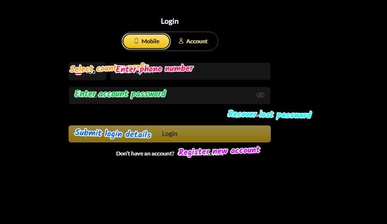 goat77 sign up login screenshot 2