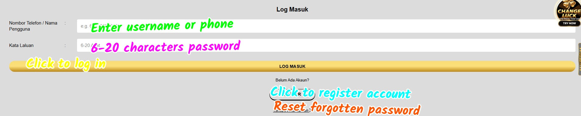 mamak24 sign up login screenshot 2