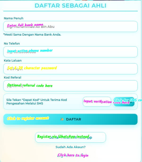 mykad99 sign up login screenshot 1