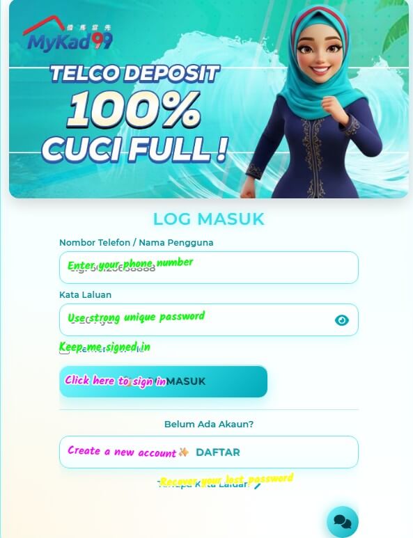 mykad99 sign up login screenshot 2