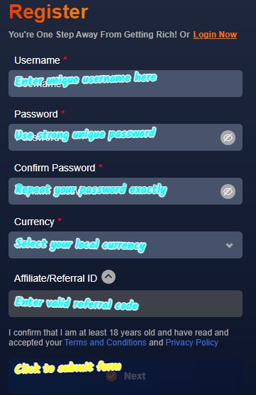 surewin register guide img